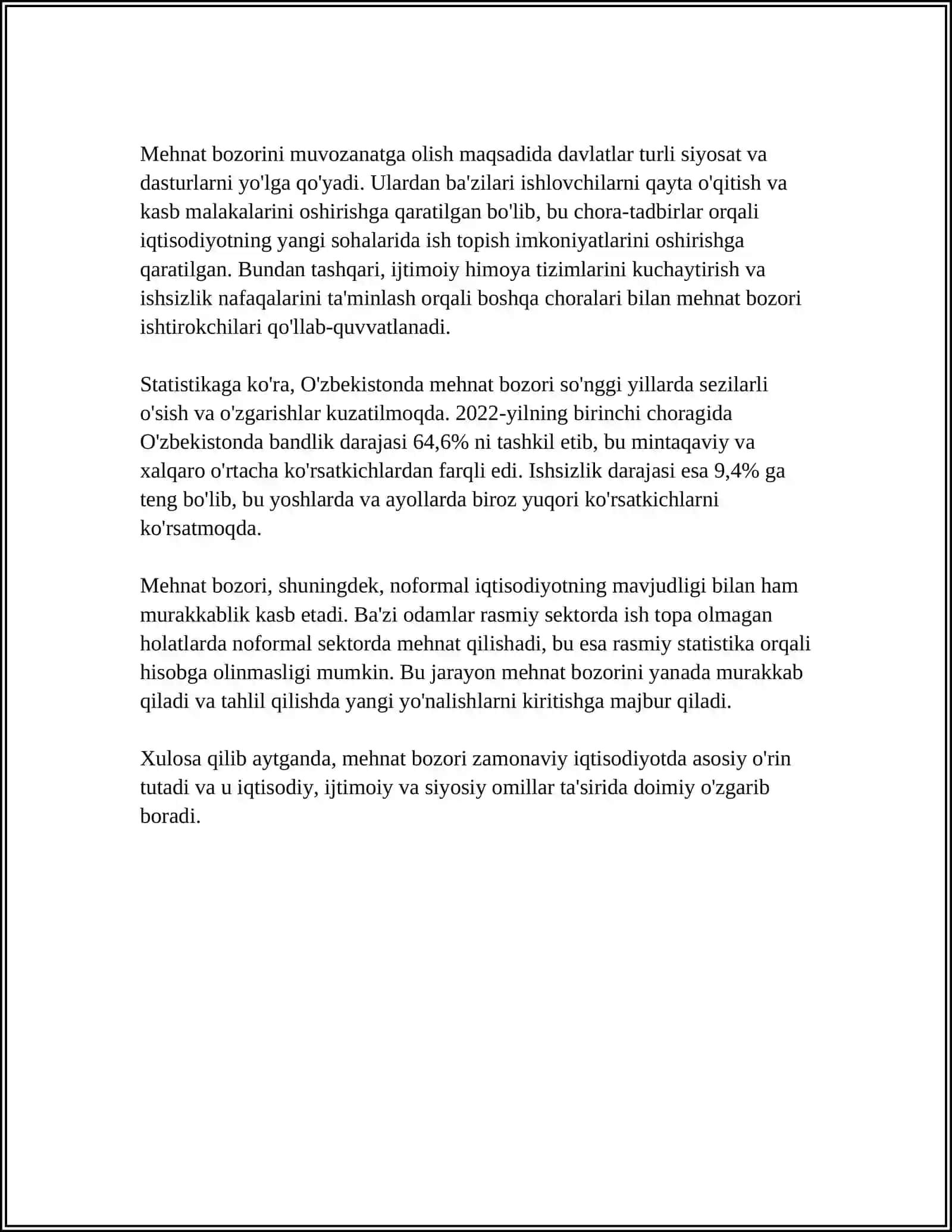MEHNAT BOZORI VA KORXONLARDA MEHNAT RESURSLARIDAN FOYDALANISH 4