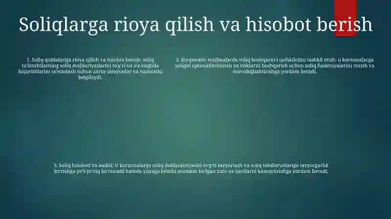 Korporativ Tuzilmalarda Soliq Menejmentini Tashkil Etish 4