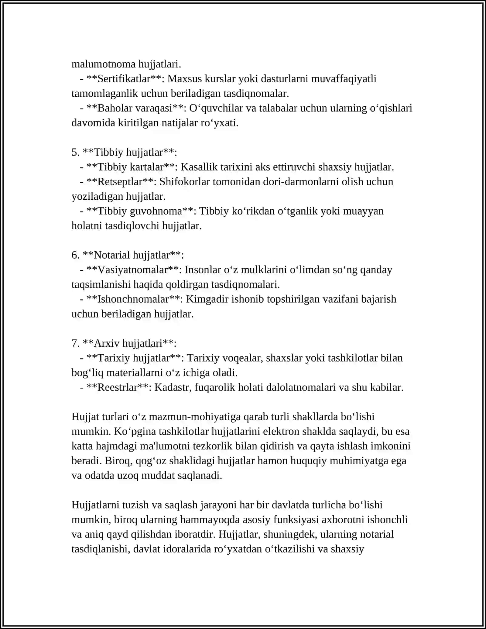 ISH HUJJATLARI VA ULARGA QO‘YILADIGAN ASOSIY TALABLAR 4