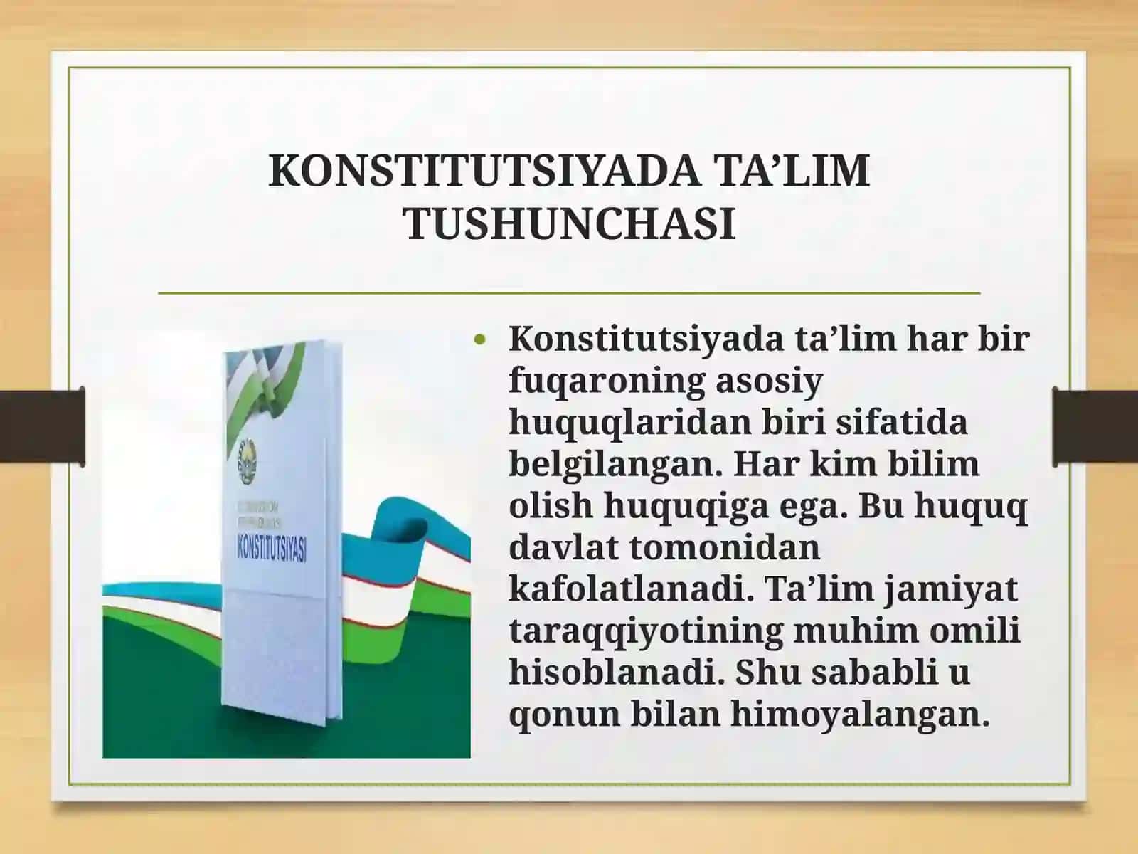 Konstitutsiyada ta'lim va ilm-fan sohasidagi islohotlar 4