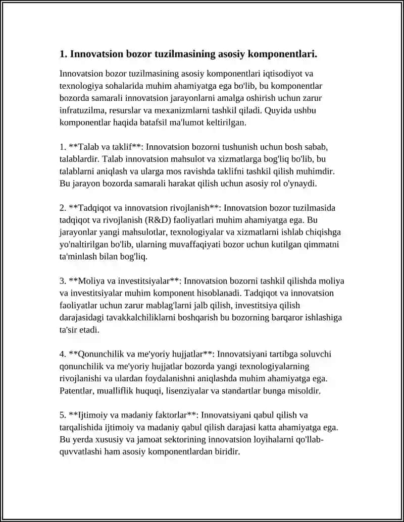 INNOVATSION BOZOR TUZILMASI VA UNING YANGI TEXNOLOGIYALAR RIVOJLANISHIGA TA'SIRI 4