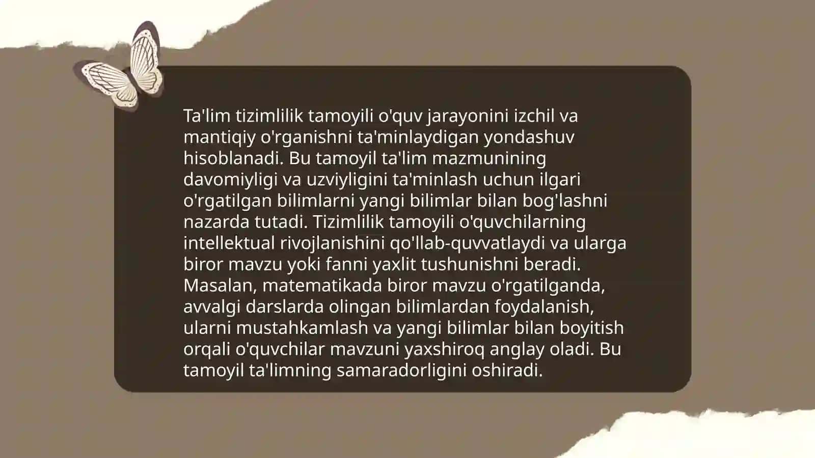 Ta‘limning izchillik va tizimlilik prinsiplarini amalga oshirish qoidalari 4