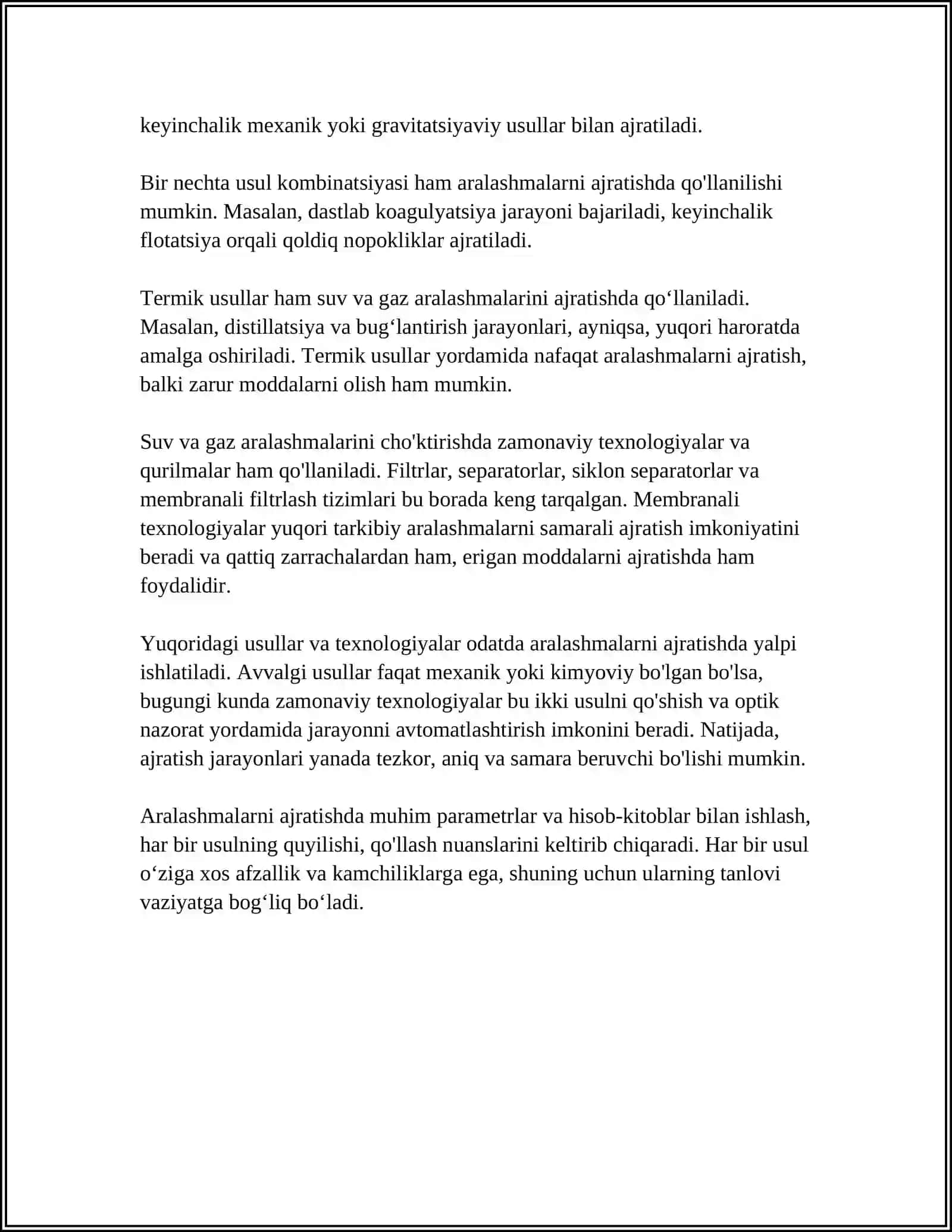 SUYUQ VA GAZ SISTEMALARINI CHO'KTIRISH, FILTRLASH, SENTRIFUGALASH ( SIKLONLASH ) APPARATLARI 4