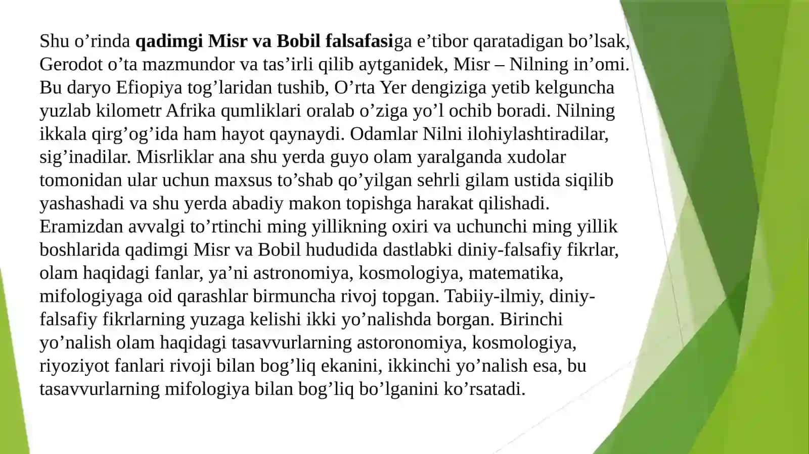 Falsafaning mohiyatiga oid Sharq va G'arb mutafakkirlari ta'riflarini tasniflash 4