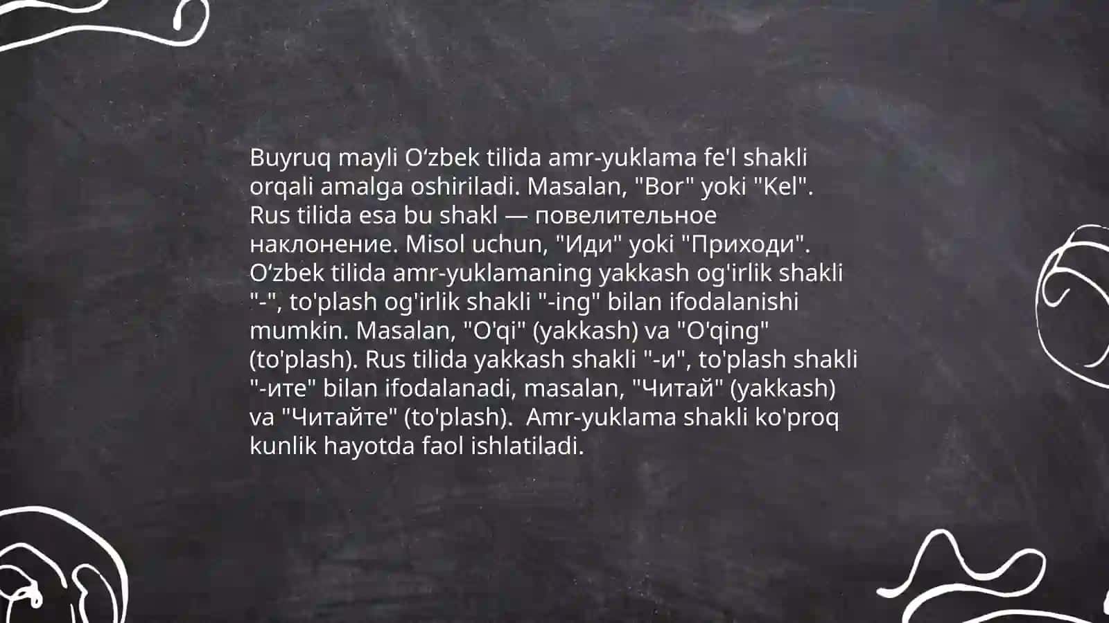 Fe'l mayllari turli vazifalarni bajaruvchi grammatik formalar 4