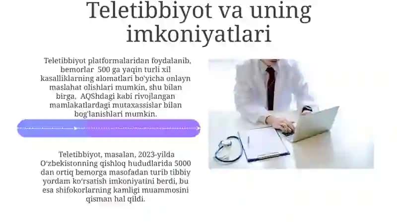 Tibbiyotda internetdan foydalangan holda davolash va diagnostika o’tkazish 4