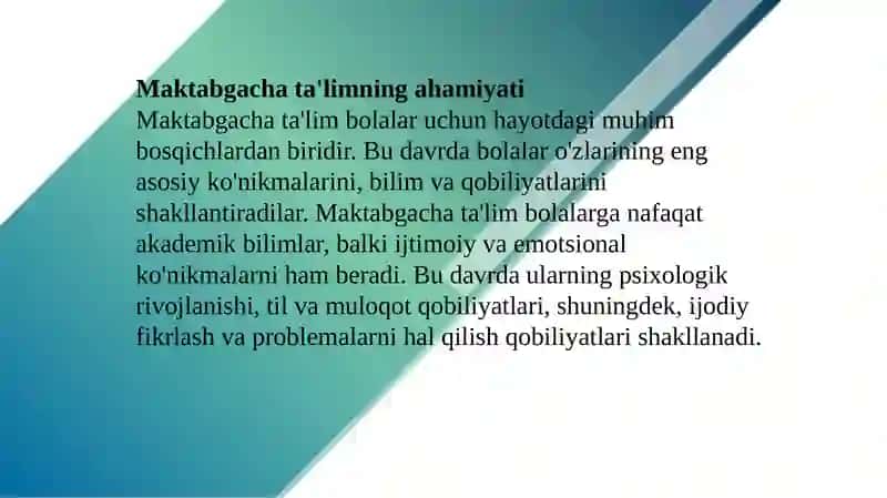 Maktabgacha va umumiyrta, professional ta'limning mavjud holati, muammolari va rivojlanish yo‘llari 4