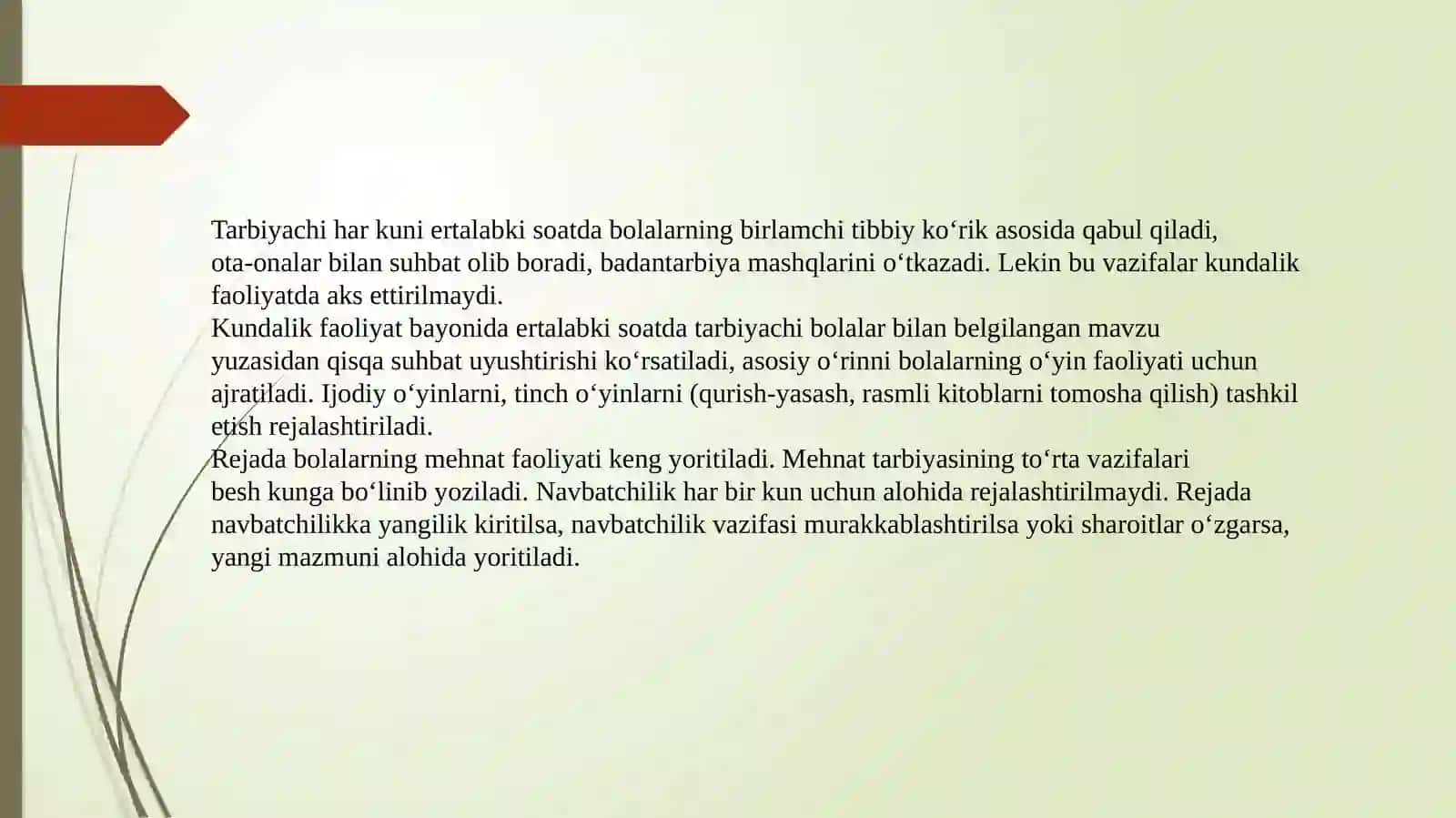 KECHKI SAYRNI REJALASHTIRISH PLAN KONSPEKTINI TUZISH 4
