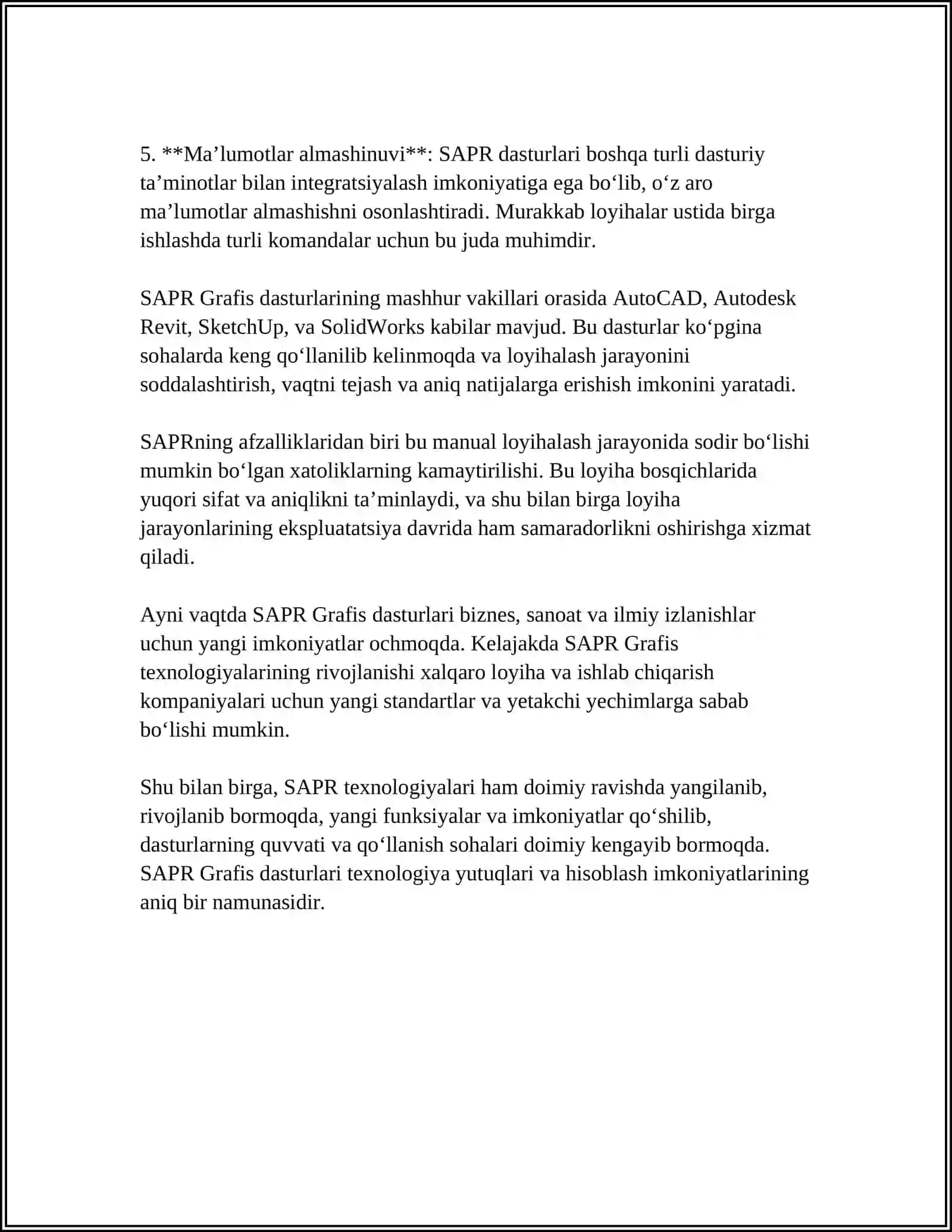SAPR GRAFIS LOYIHALASH DASTURI HAQIDA 4