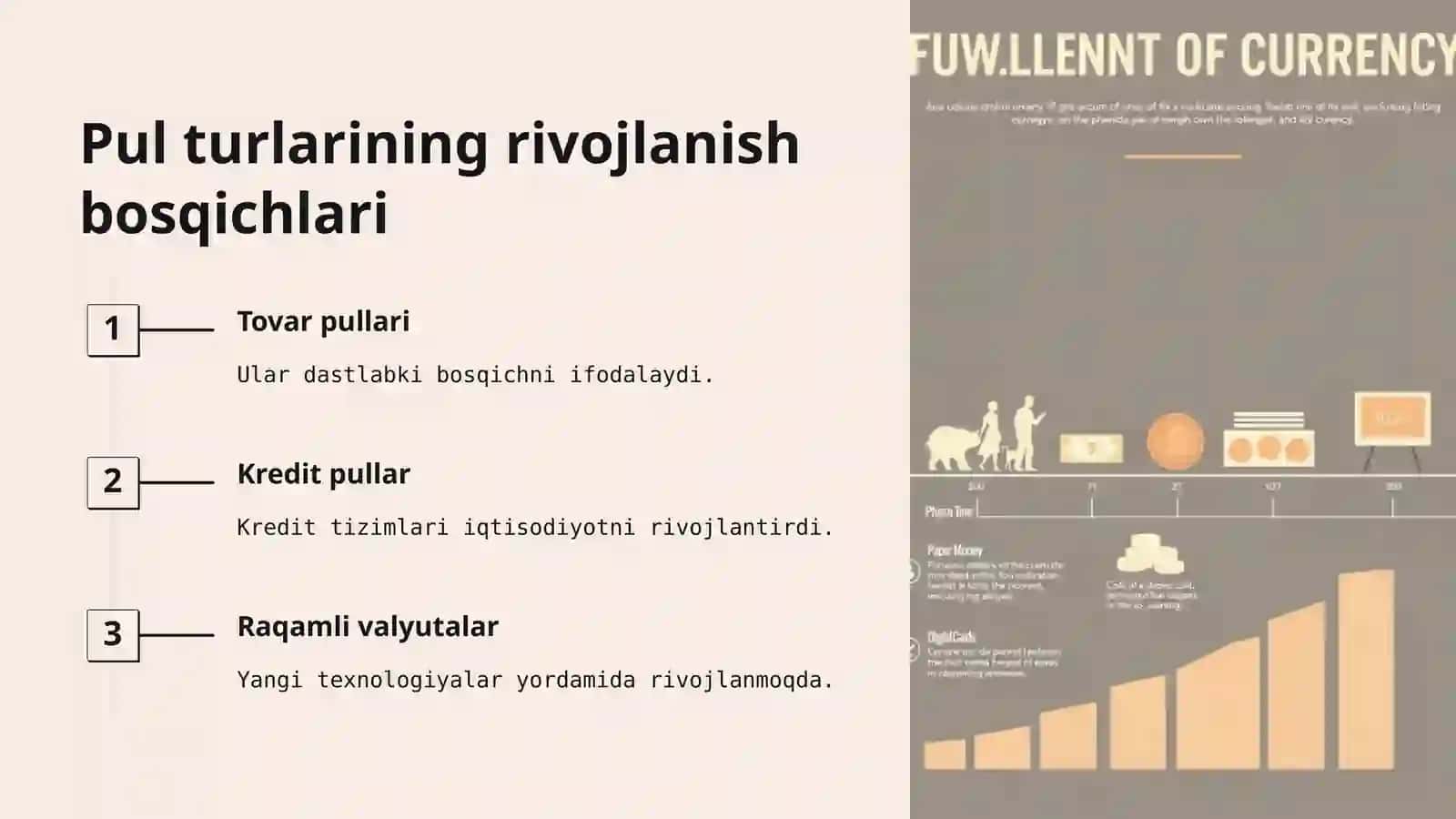 Pul shakllari va turlarining rivojlanish evolyutsiyasi 4