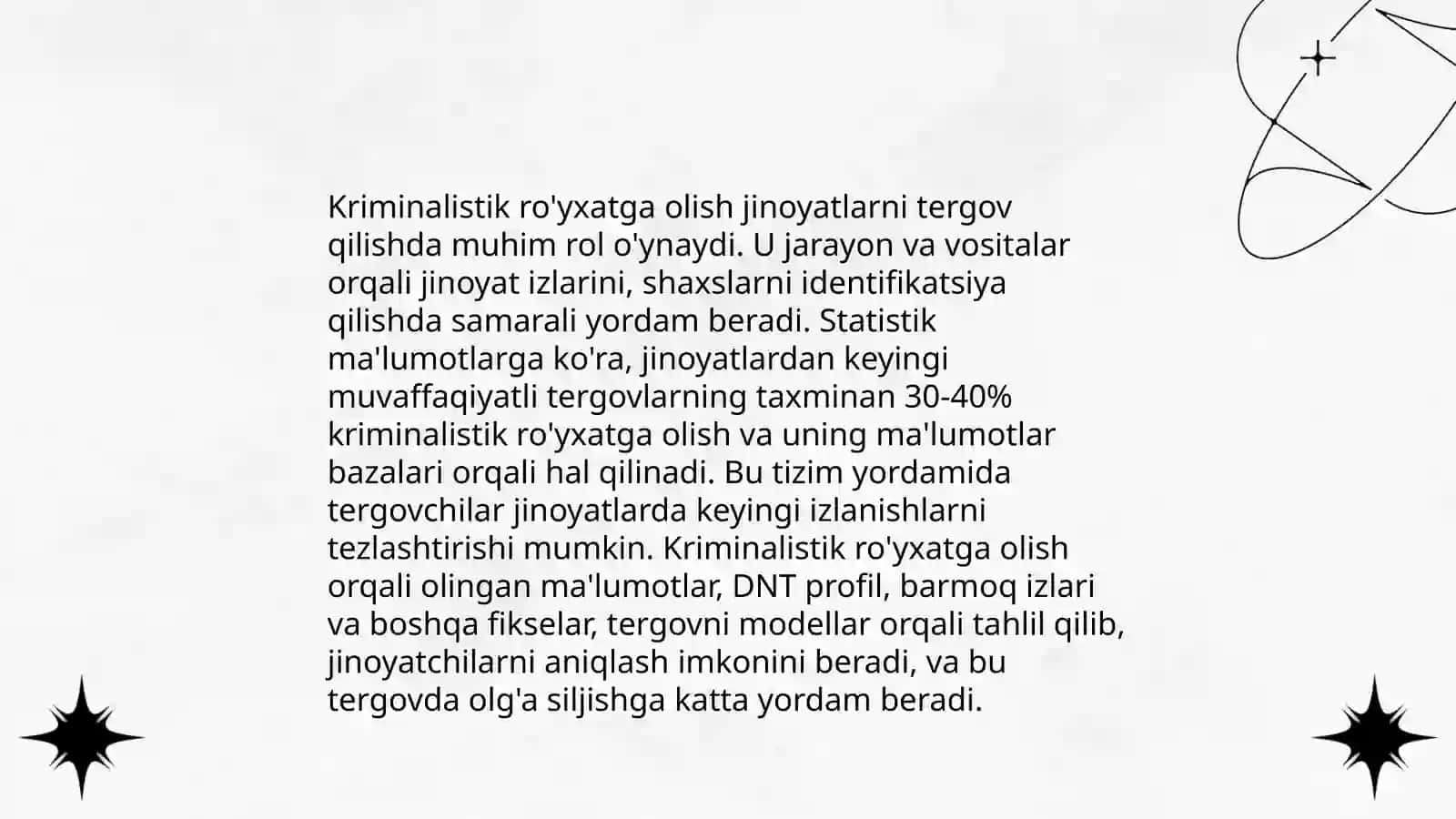 Kriminalistik roʻyxatga olish va uning jinoyatni fosh qilishdagi ahamiyati 4