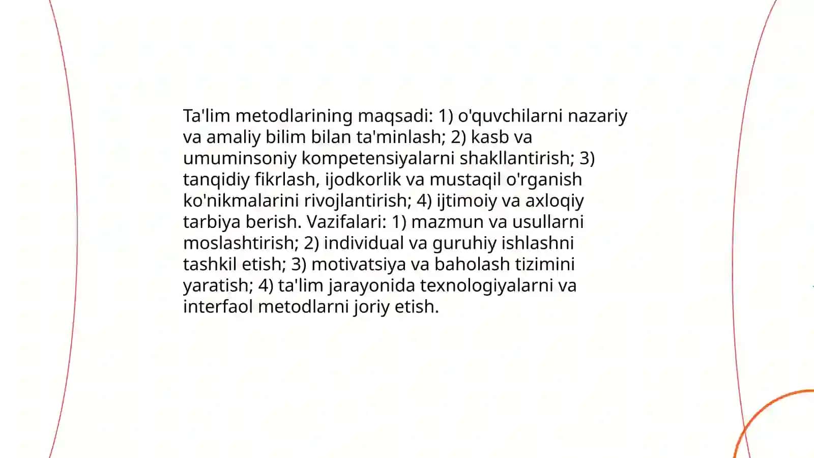 Ta'lim Metodlari Haqida Umumiy Tushuncha 4