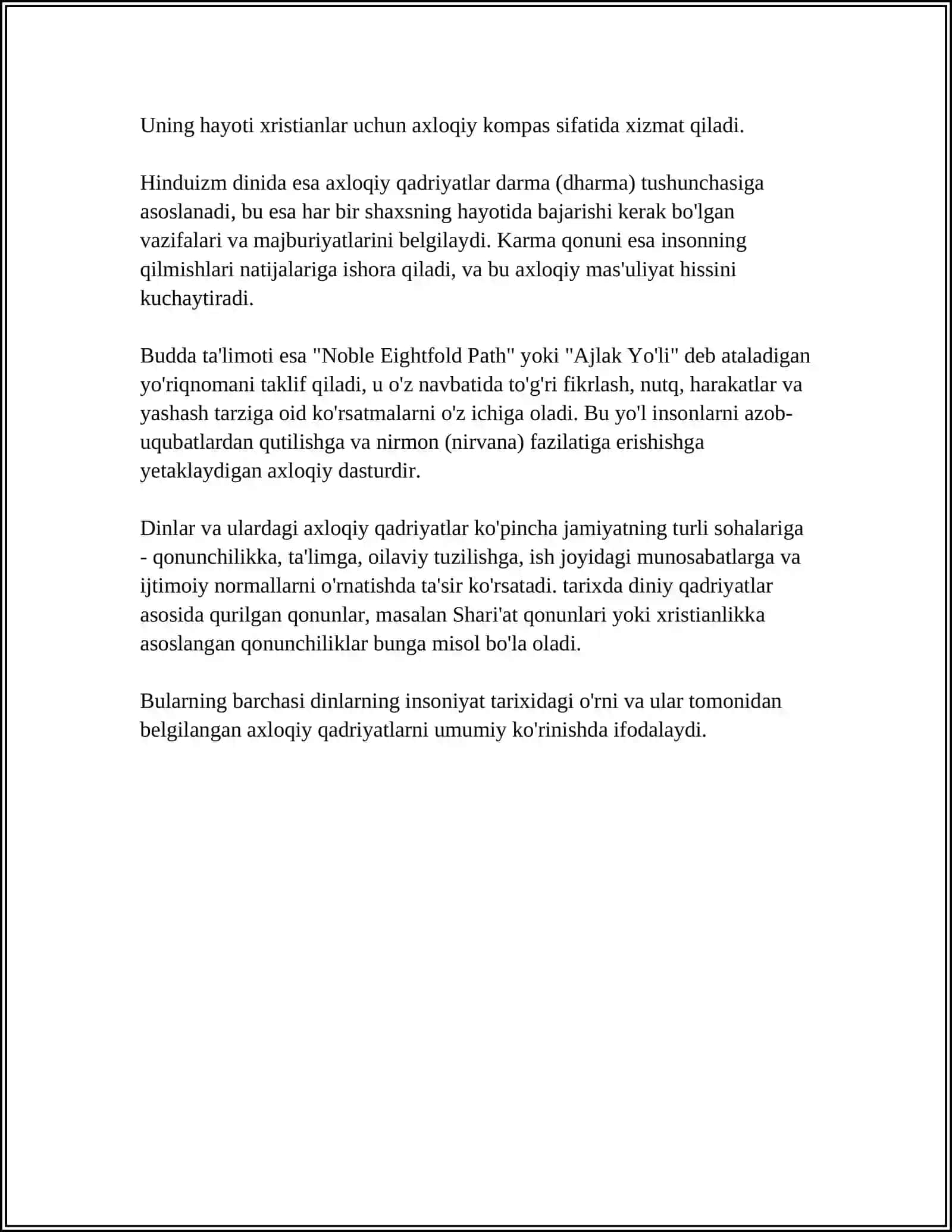 MUSTAQIL ISH Mavzu: DINIY DEVIANT XULQ ATVOR 4