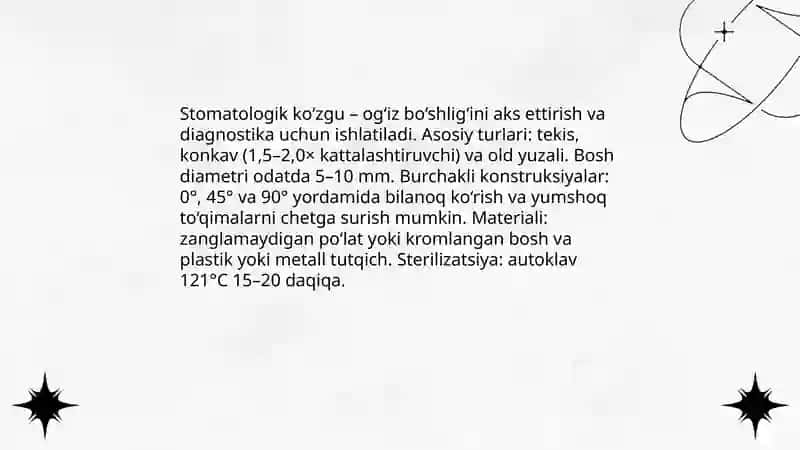 Stomatologik asboblar tasnifi 4