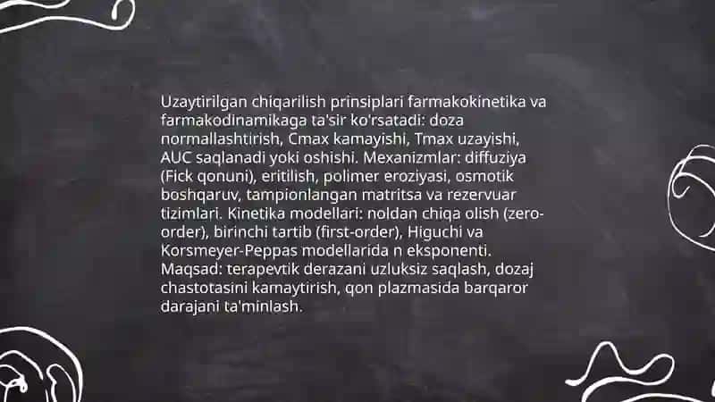 Tasiri uzaytirilgan dori shakllarini ishlab chiqarishning nazariy asoslari 4