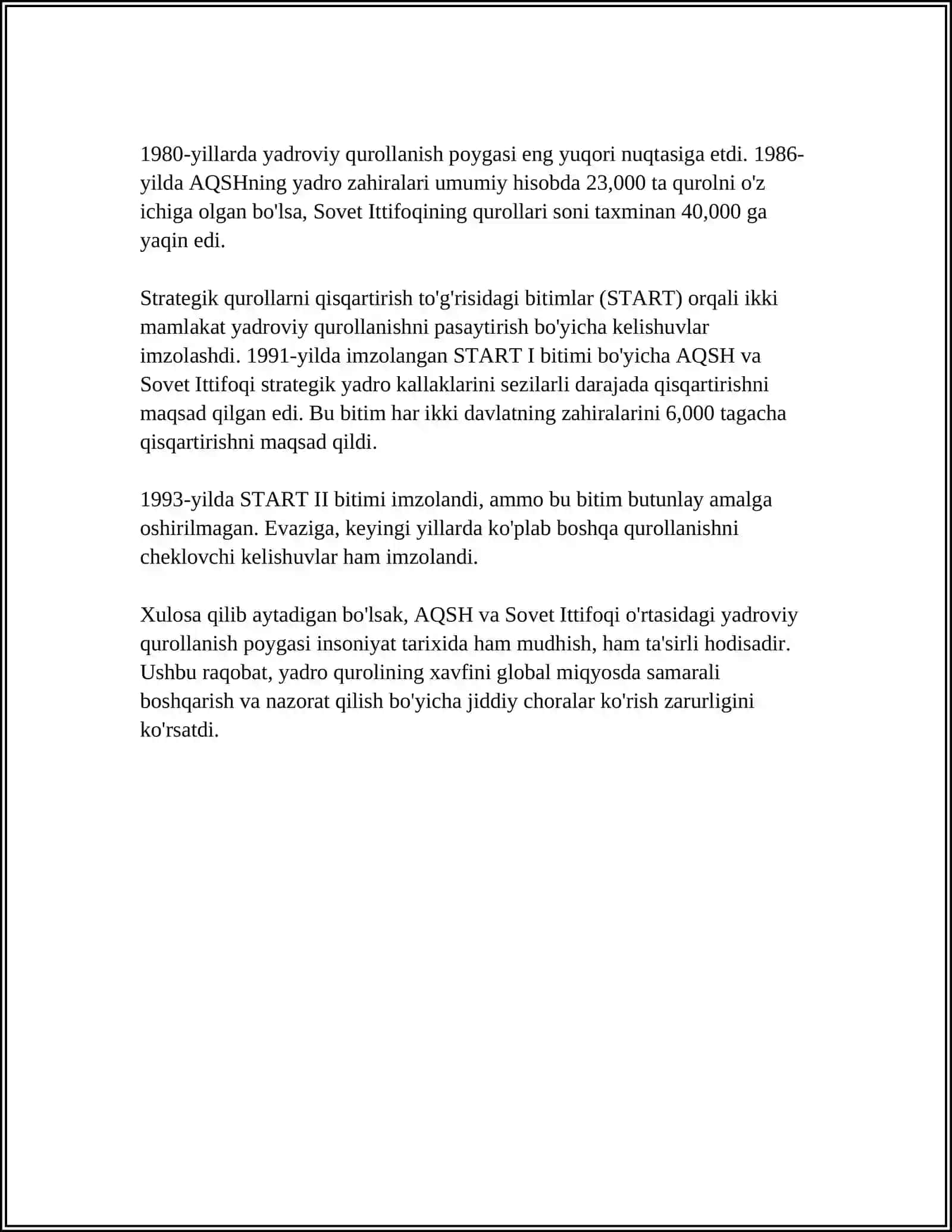 AQSH VA YEVROPA DAVLATLARI SOVUQ URUSH DAVRIDA 4