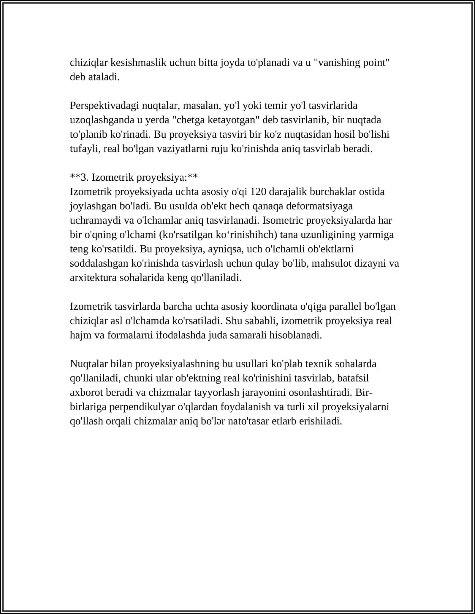 NUQTALAR OTMETKALARI (QIYMATLARI) BILAN PROYEKSIYALASH HAQIDA 4