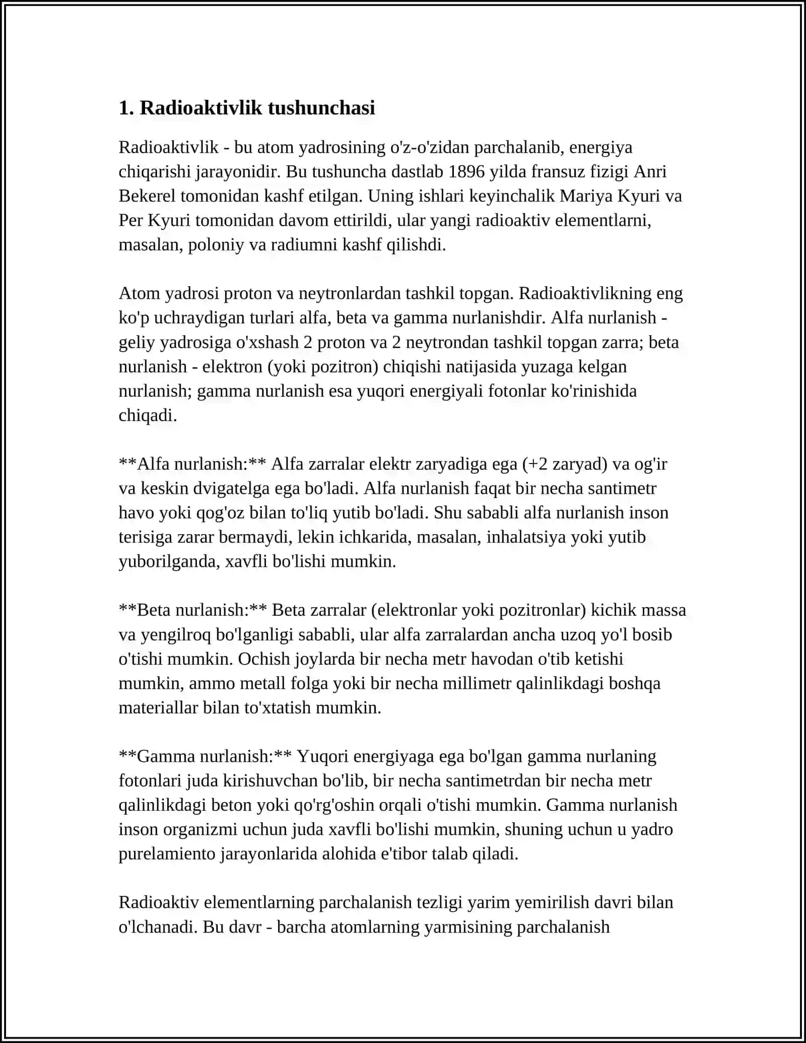 RADIOAKTIVLIK. IZOTOPLI GEOXRONOLOGIYA USULLARI 4