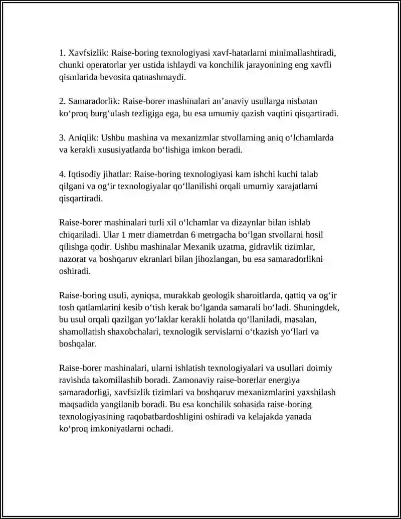 Tik stvollarni qazish uchun vertikal burg‘ulash (raise-boring) mashinalari 4