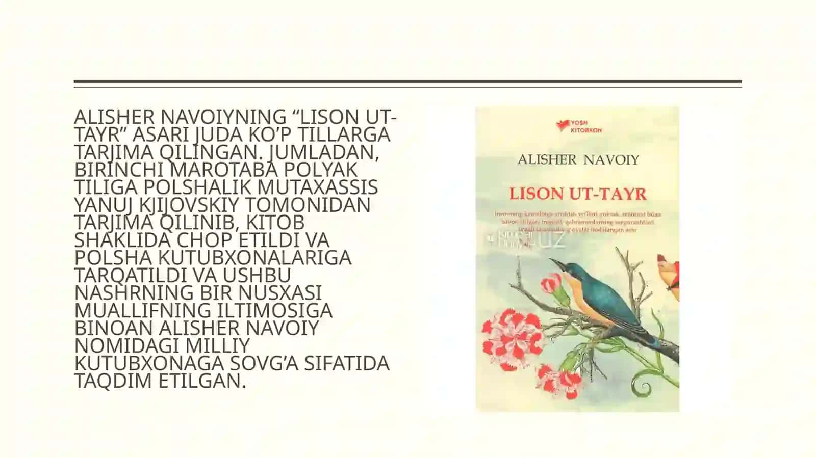 LISON UT TAYR” ASARI VA UNING MA’NAVIY TARBIYAGA TA’SIRI 4