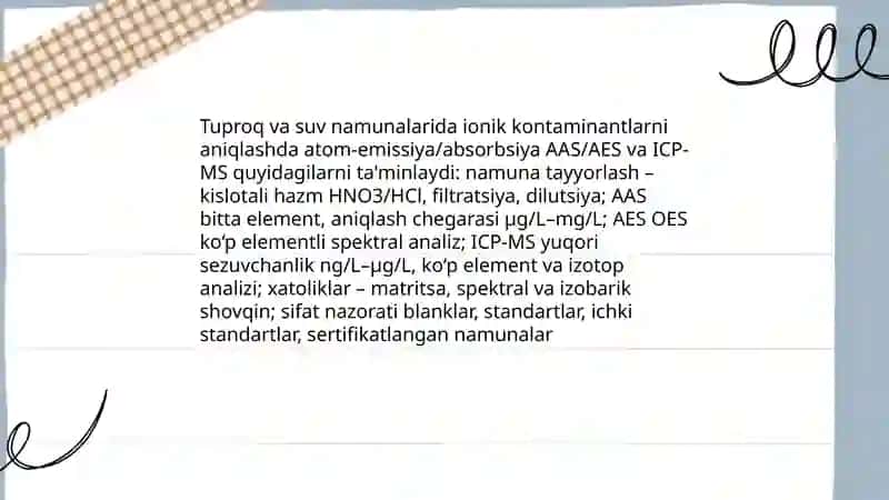 Tuproq va suv ion bog'lanishli birikmalarni tozalash 4