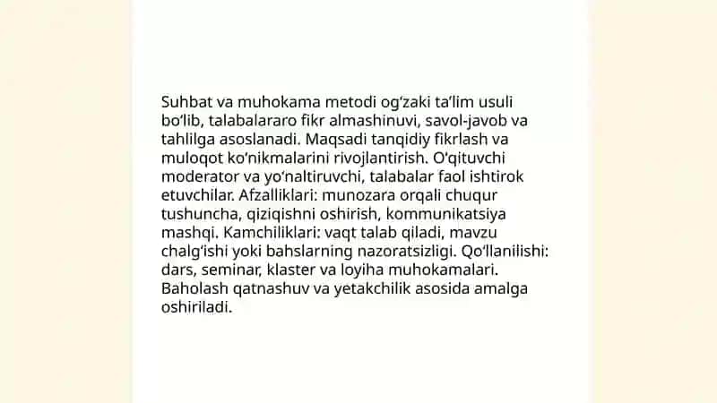 Taʼlimning ogʻzaki metodlari 4