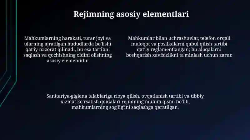 Rejimni ta'minlash usullari va nazorat 4