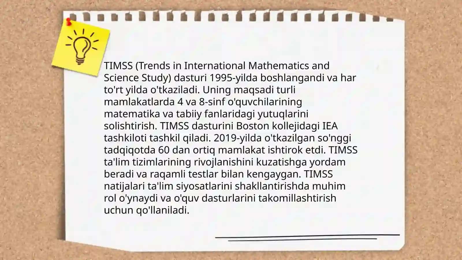 TIMSS xalqaro baholash dasturi 4