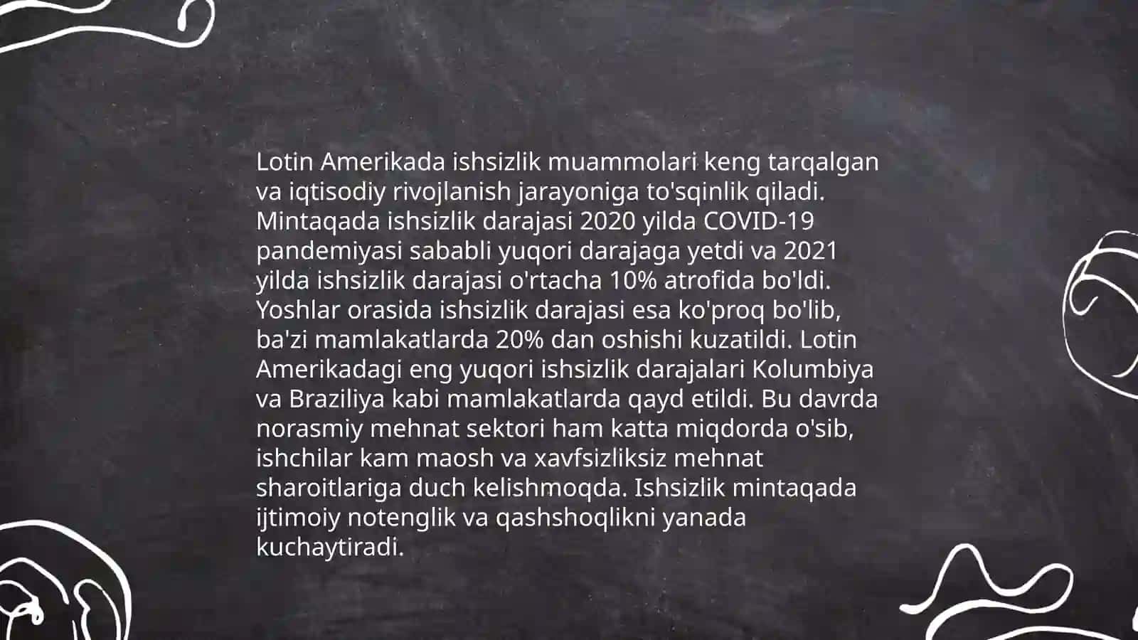 Lotin Amerika mamlakatlarida ishsizlik va uning xususiyatlari 4