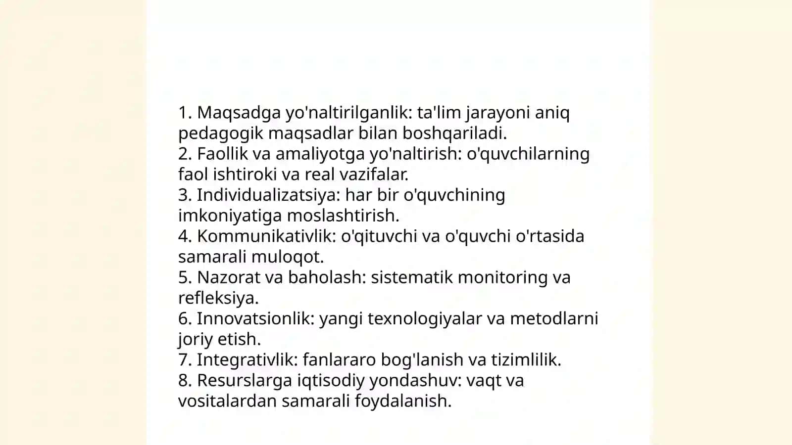 Pedagagik texnologiyaning asosiy belgilari va tasnifi 4