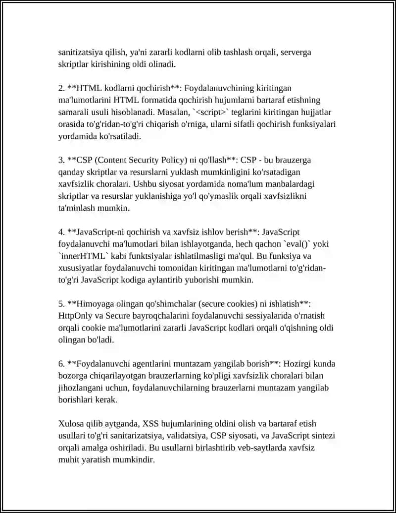 WEB-SAYTLARDAGI XAVFSIZLIK XATARLARI VA ULARNI BARTARAF ETISH USULLARI 4
