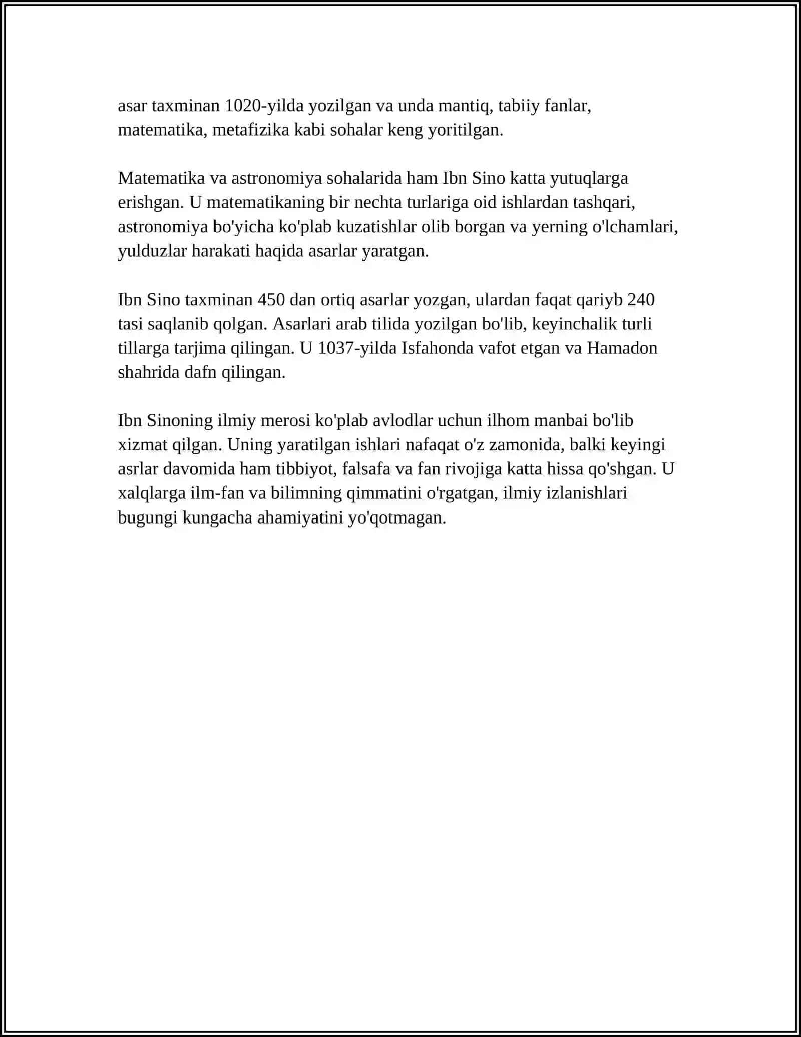ABU ALI IBNI SINO MING,,TADBIR AL MANOZIL,, ASARI HAQIDA REFERAT YOZISH KERAK 4