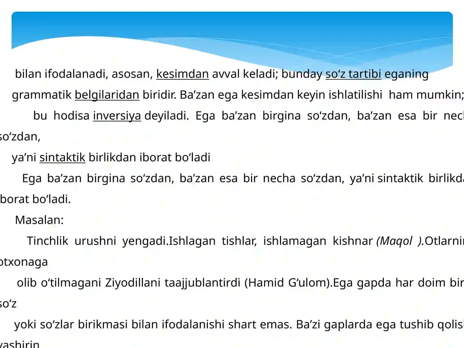 O‘zbek tilida gap bo‘laklari 4