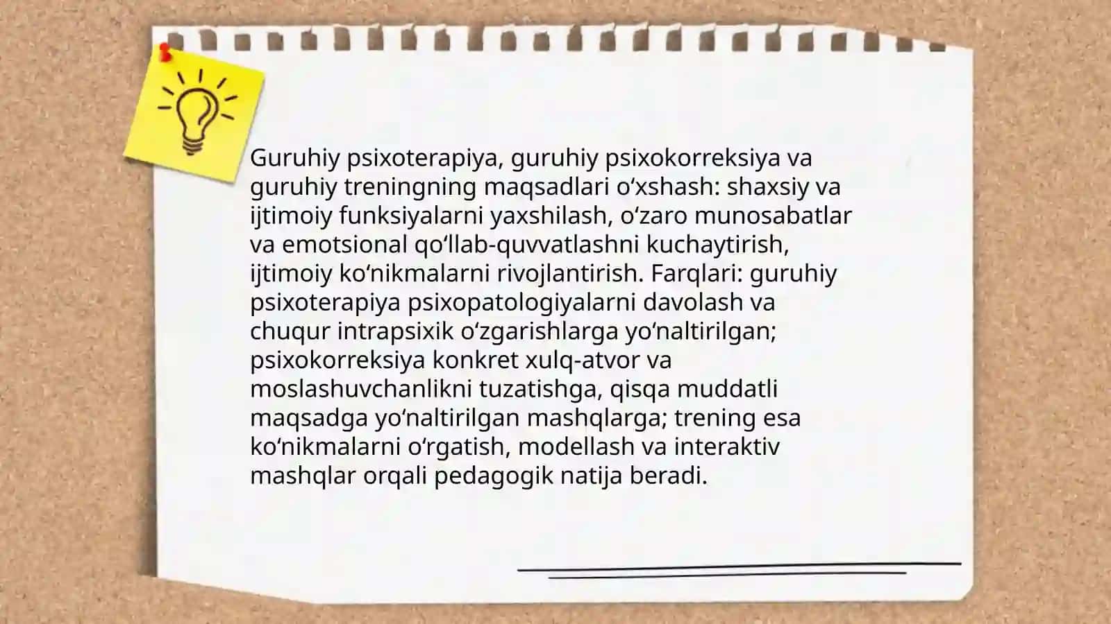 Guruhiy psixoterapiya, guruhiy psixokorreksiya va guruhiy trening tushunchalarining o‘zaro munosabatlari 4