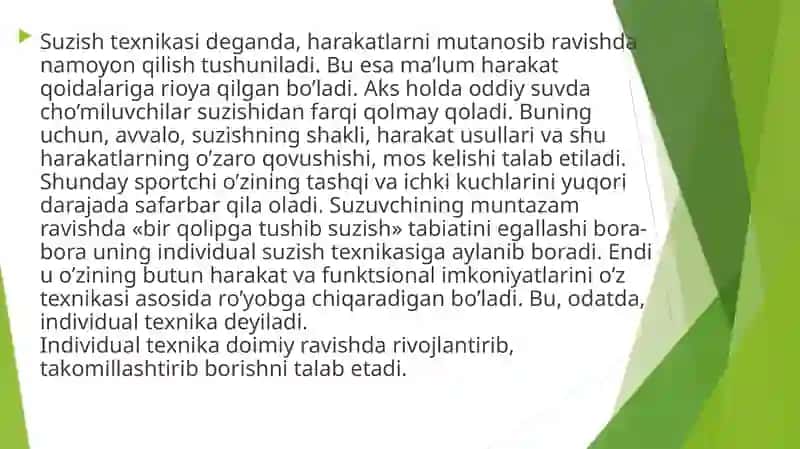Dinamik va statik suzish 4