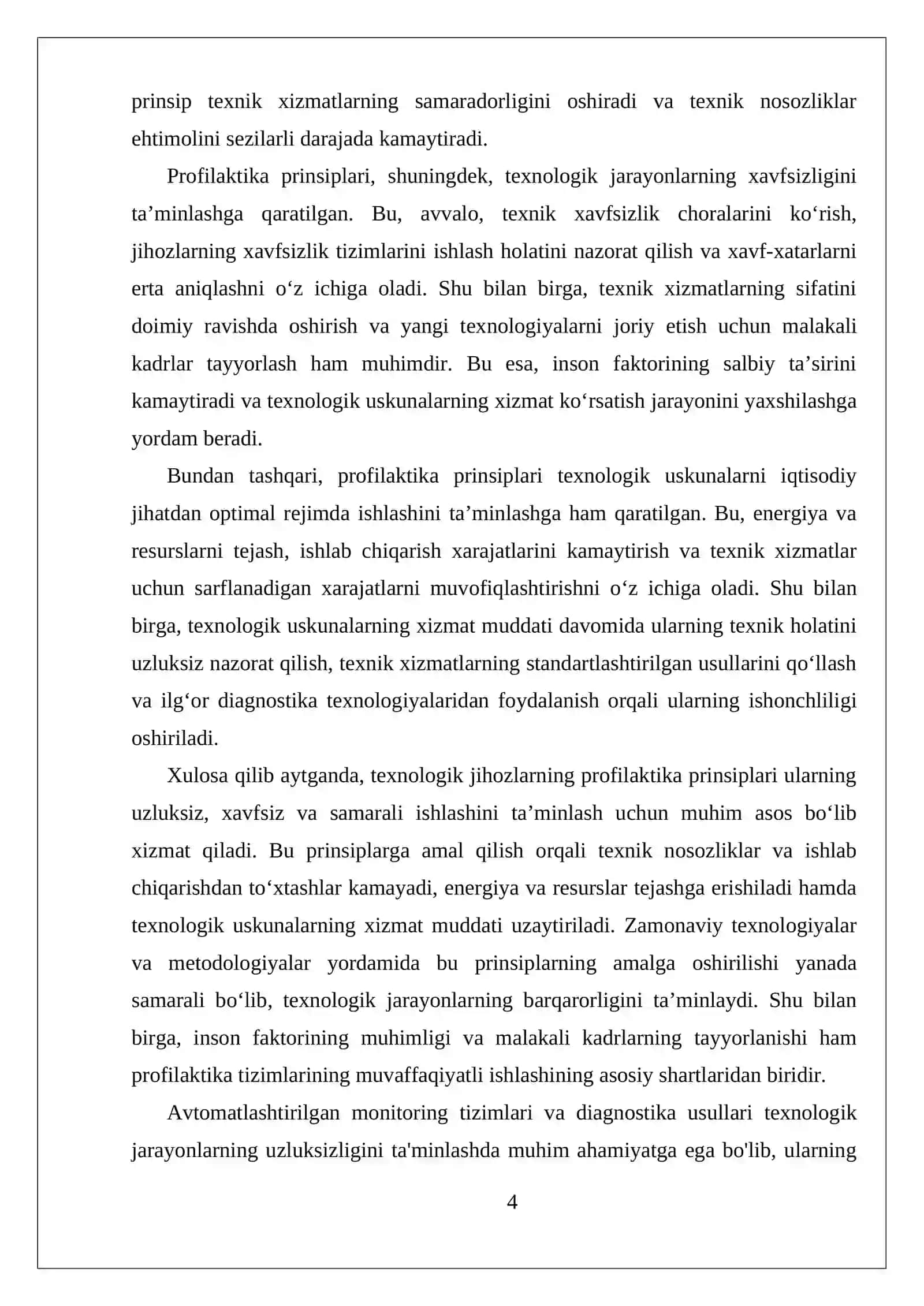 Texnalogik jihozlarning profilaktika va ta'mirlash usullari 4