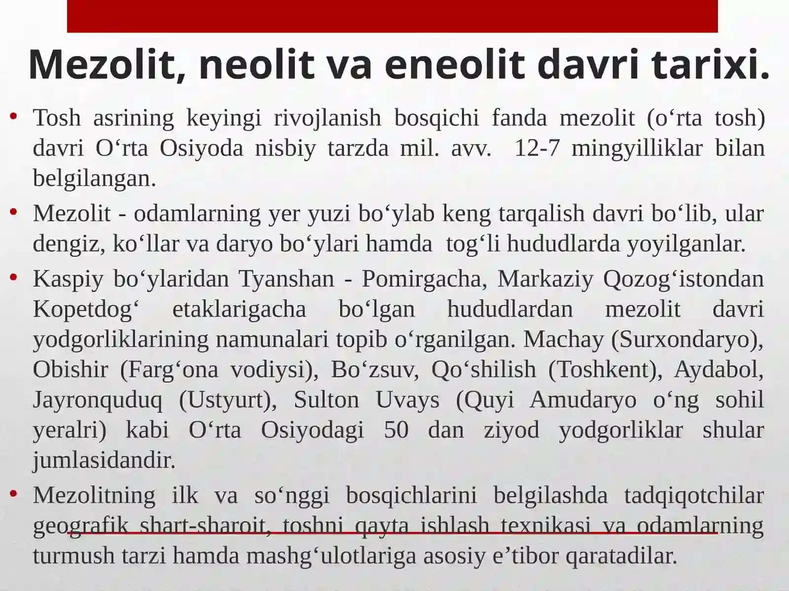 O‘zbekiston tarixining eng qadimgi davri 4