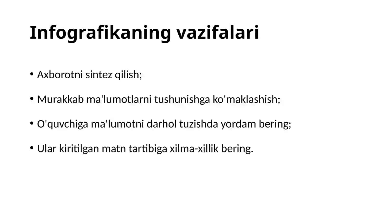 Ma’lumotlarni infografik ko‘rinishda tayyorlovchi dasturlar bilan ishlash 4