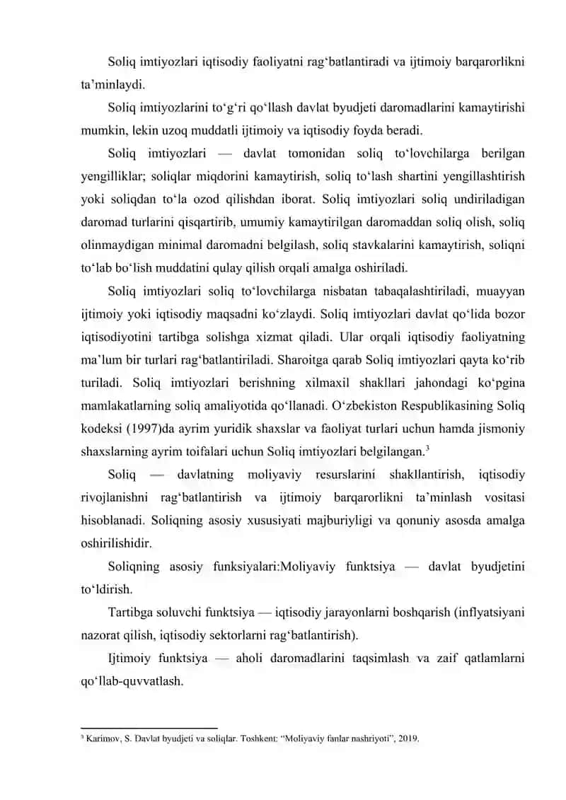 SOLIQ ELEMENTLARI.SOLIQ IMTIYOZINING TURLARI 4