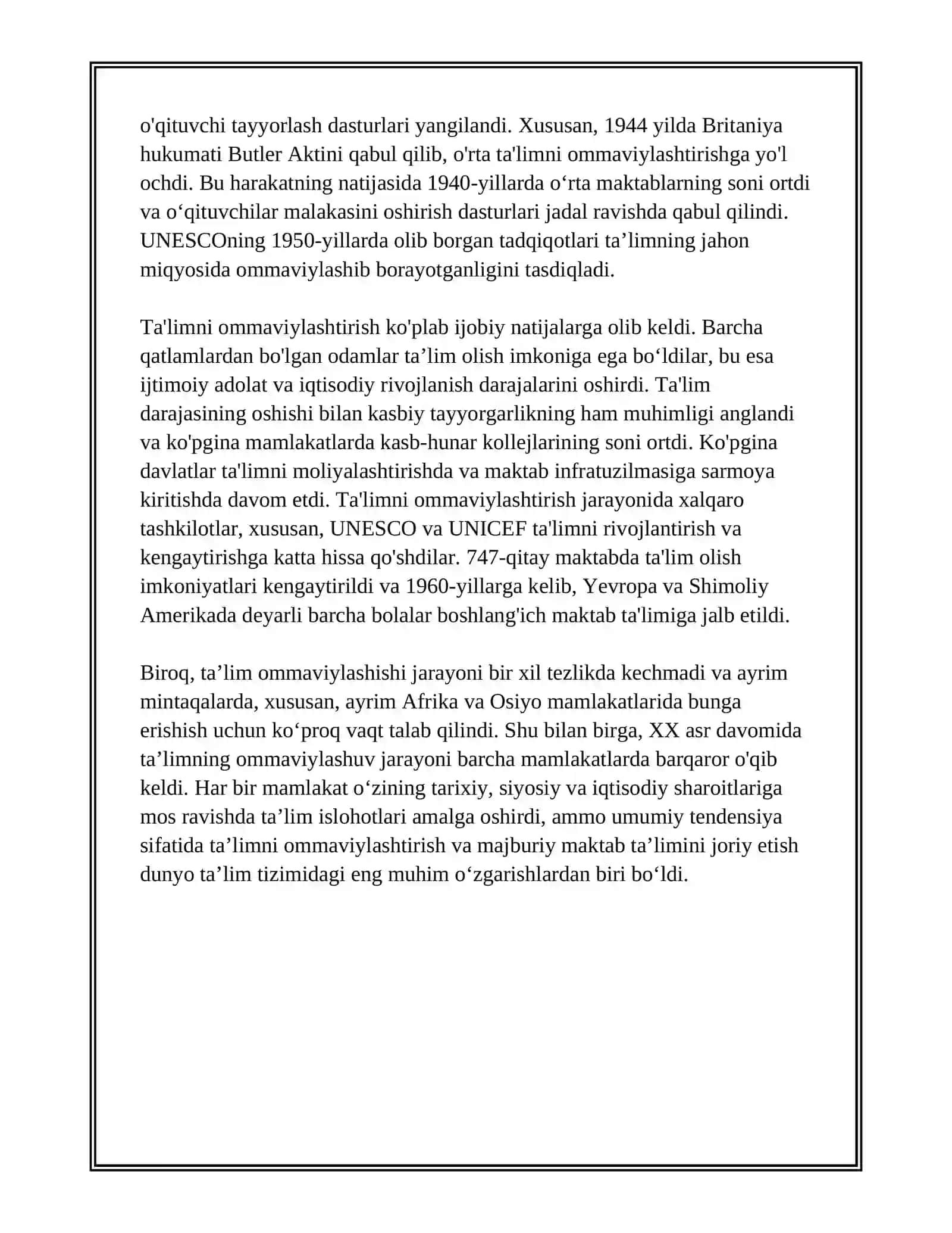 XX-ASR JAHON TA'LIM TIZIMIDAGI GLOBAL TENDENSIYALAR 4