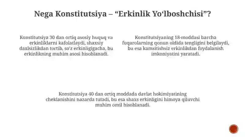 Konstitutsiya — Erkinlikning Yo‘lboshchisi 4