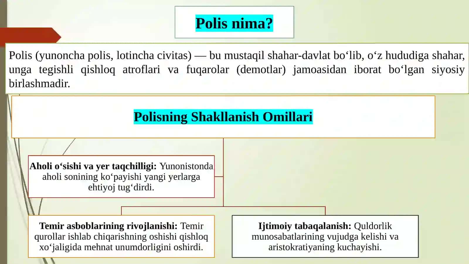 Qadimgiy yunon polislari shakilanishi. Mavzu bo‘yicha foto ma’lumotnoma tayyorlash 4
