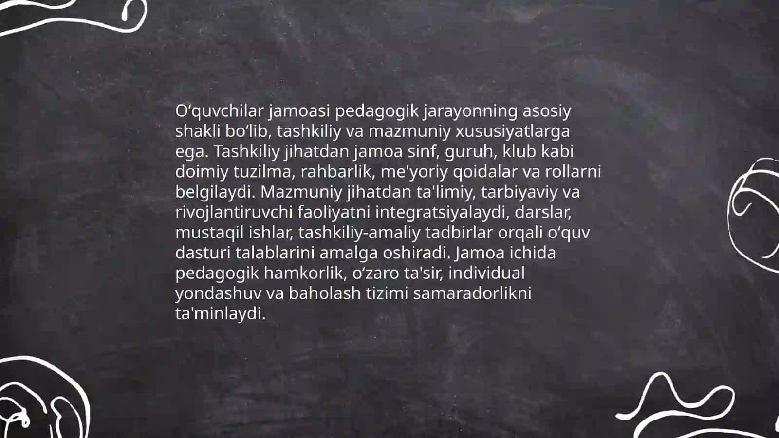 Oʻquvchilar jamoasi-yaxlit pedagogik jarayonning asosiy shakli 4