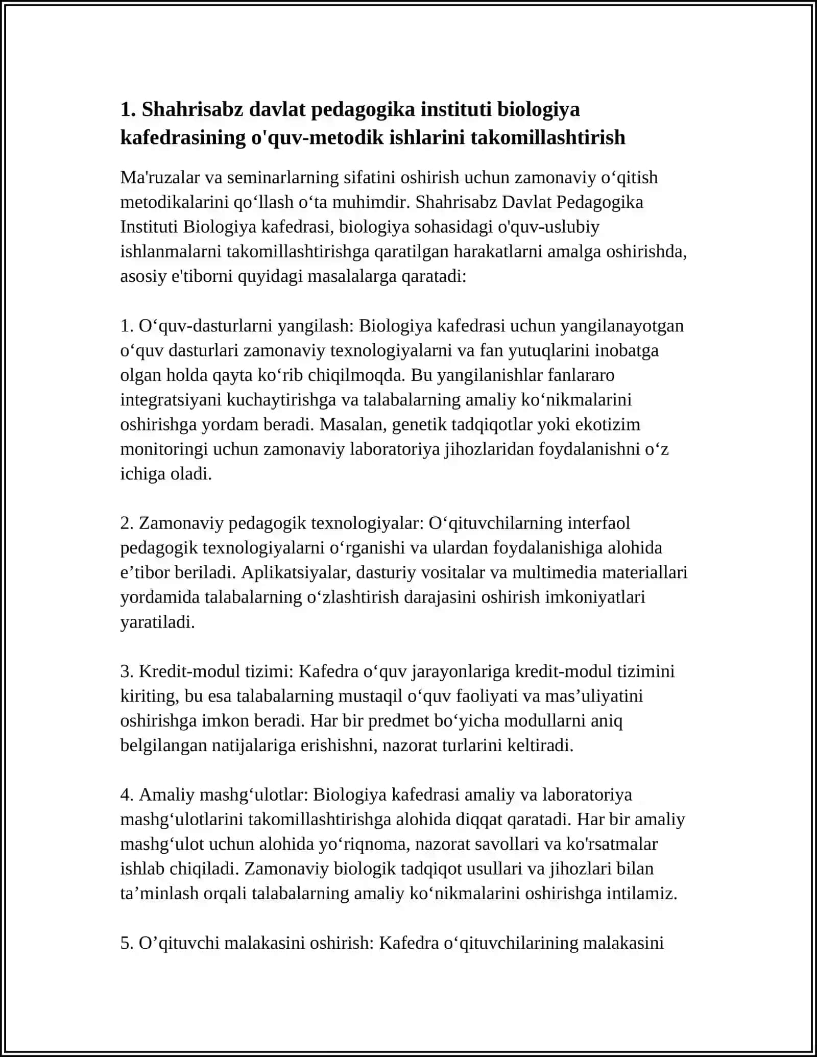 SHAXRISABZ DAVLAT PEDAGOKIKA INUSTITUTI BIOLOGIYA KAFEDIRASI 4
