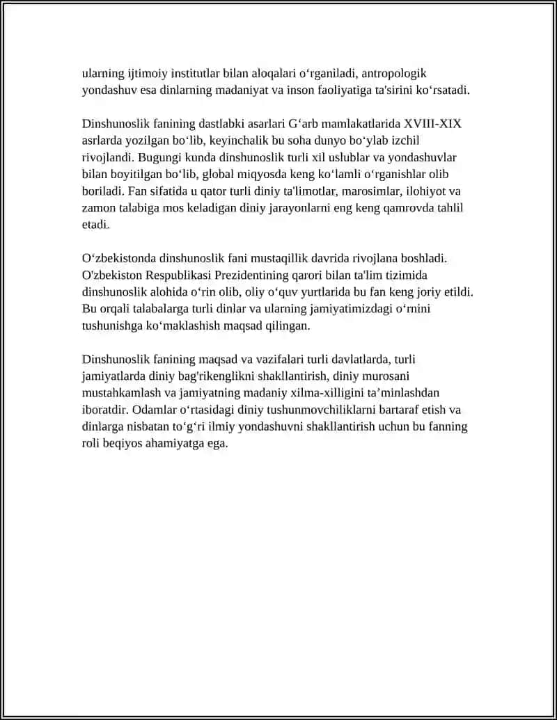 DINSHUNOSHLIK FANINING PREDMETI MAQSAD VA VAZIFALARI 4