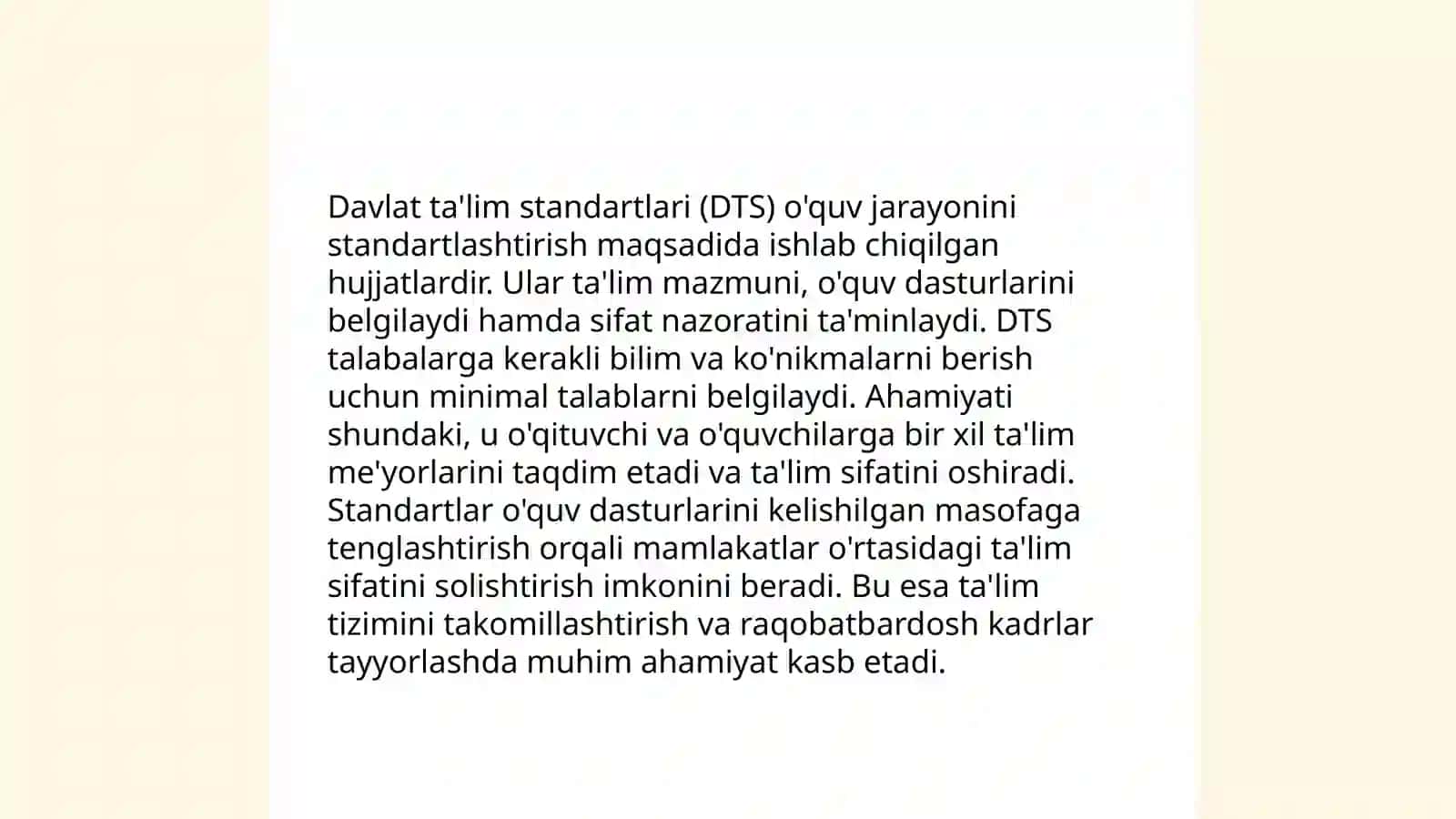 "Ta'lim to'g'risida"gi Qonunning mazmuni 4