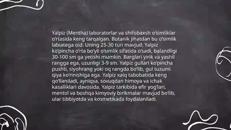 Yalpiz sistematikasi va morfologiyasi 4
