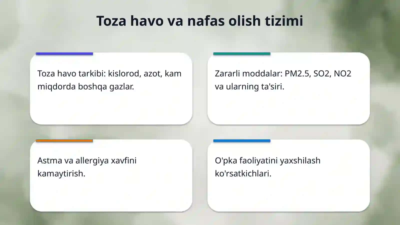 Sogʻlom turmush tarzini shakllantirishda ekologik toza muhitning ahamiyati. 4