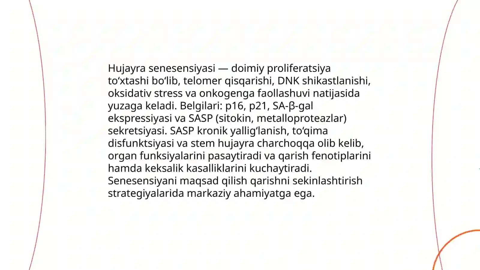 Valeologiyada qarish jarayonlari va ularni seknlashtirish yollari 4
