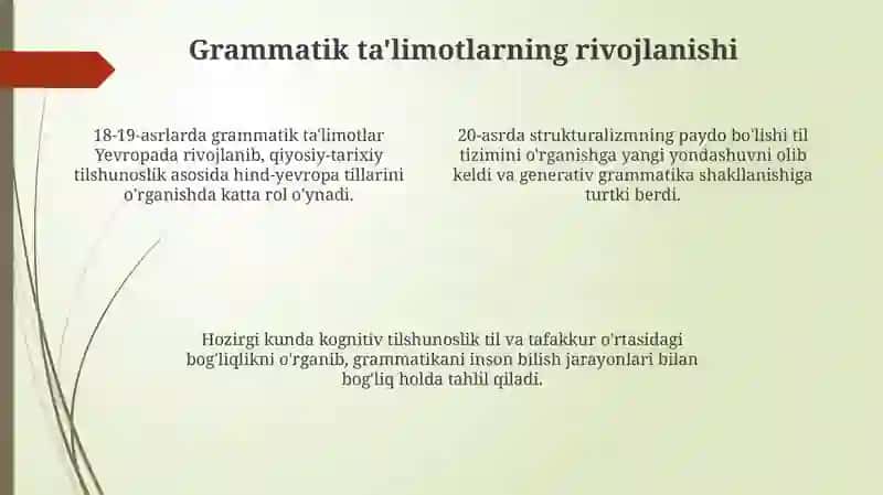 Gramatika va grammatik ta'limotlar 4